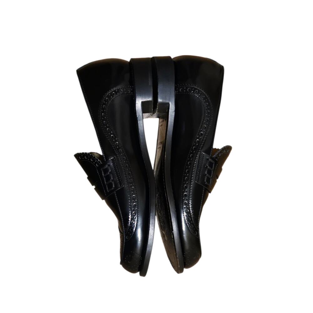 The Office of Angela Scott Black Ms. Penny Patent Leather Loafers EU 38 US 8 - Picture 3 of 9